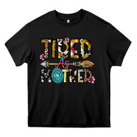 Black Tired As a Mother Heavy Core Tee - CowhideDigitalArt