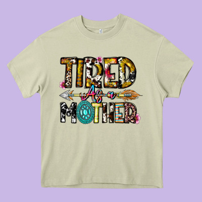 Tired As A Mother Heavy Core Tee Designed By Cowhidedigitalart