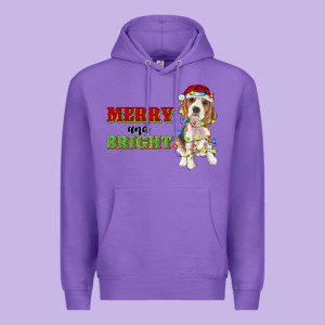 Merry And Bright Beagle Premium Hoodie Designed By Ranaportraitstore