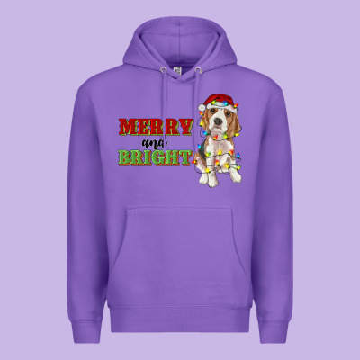 Merry And Bright Beagle Premium Hoodie Designed By Ranaportraitstore