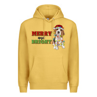 Antique Gold merry and bright beagle Premium Hoodie - RanaPortraitStore