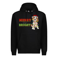 Black merry and bright beagle Premium Hoodie - RanaPortraitStore