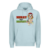 Blue Mist merry and bright beagle Premium Hoodie - RanaPortraitStore
