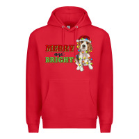 Red merry and bright beagle Premium Hoodie - RanaPortraitStore