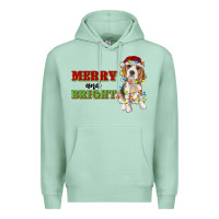 Seafoam merry and bright beagle Premium Hoodie - RanaPortraitStore