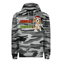 Slate Camo merry and bright beagle Premium Hoodie - RanaPortraitStore