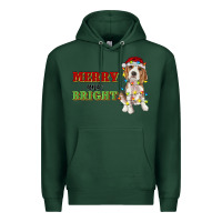 Sports Green merry and bright beagle Premium Hoodie - RanaPortraitStore
