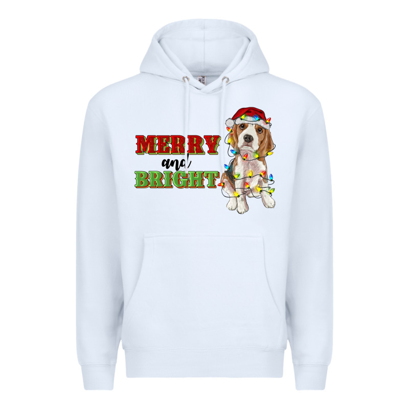 Merry And Bright Beagle Premium Hoodie by RanaPortraitStore | Teevron