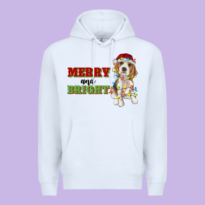 Merry And Bright Beagle Premium Hoodie Designed By Ranaportraitstore