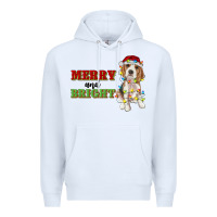 White merry and bright beagle Premium Hoodie - RanaPortraitStore