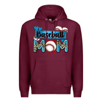 Burgundy baseball mom with leopard Premium Hoodie - Zillion Design Studio