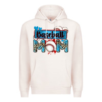 Pale Pink baseball mom with leopard Premium Hoodie - Zillion Design Studio