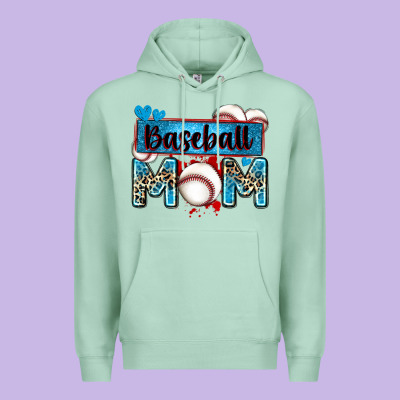 Baseball Mom With Leopard Premium Hoodie Designed By Zillion Design Studio