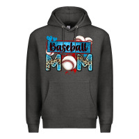 Charcoal Heather baseball mom with leopard Premium Hoodie - Zillion Design Studio