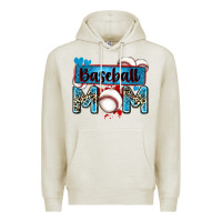 Oatmeal Heather baseball mom with leopard Premium Hoodie - Zillion Design Studio