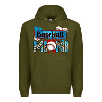 Army Green baseball mini with leopard Premium Hoodie - Zillion Design Studio
