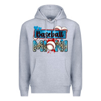 Heather Grey baseball mini with leopard Premium Hoodie - Zillion Design Studio