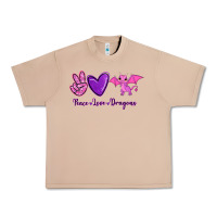 Burro Peace Love Dragons Urban Heavy Tee - RanaPortraitStore