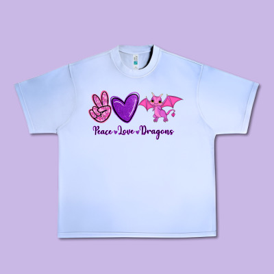 Peace Love Dragons Urban Heavy Tee Designed By Ranaportraitstore