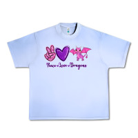 Grape Ice Peace Love Dragons Urban Heavy Tee - RanaPortraitStore