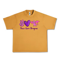 Peanut Butter Peace Love Dragons Urban Heavy Tee - RanaPortraitStore