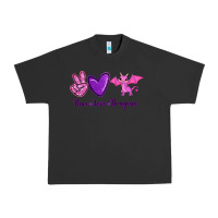 Pigment Black Peace Love Dragons Urban Heavy Tee - RanaPortraitStore