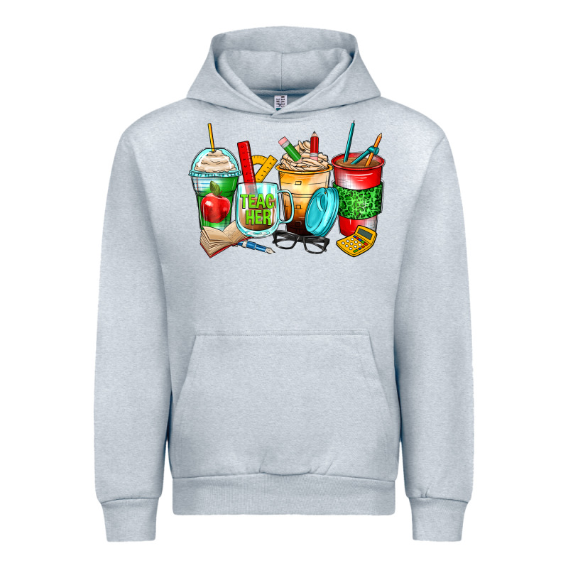 Teacher Coffee Cups Urban Hoodie by Zillion Design Studio | Teevron