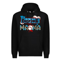 Black baseball mama with leopard Premium Hoodie - Zillion Design Studio