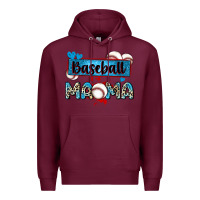 Burgundy baseball mama with leopard Premium Hoodie - Zillion Design Studio