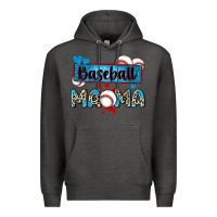Charcoal Heather baseball mama with leopard Premium Hoodie - Zillion Design Studio