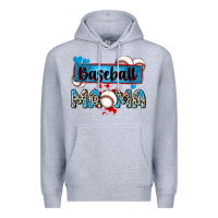 Heather Grey baseball mama with leopard Premium Hoodie - Zillion Design Studio