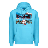 Ocean Blue baseball mama with leopard Premium Hoodie - Zillion Design Studio