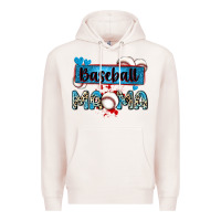 Pale Pink baseball mama with leopard Premium Hoodie - Zillion Design Studio