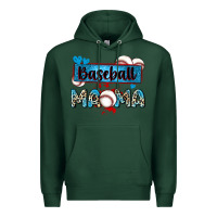 Sports Green baseball mama with leopard Premium Hoodie - Zillion Design Studio