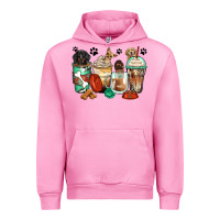 Fuchsia Pink dog coffee cups Urban Hoodie - Zillion Design Studio