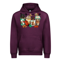 Mauve Wine dog coffee cups Urban Hoodie - Zillion Design Studio