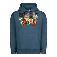 Pigment Midnight Navy dog coffee cups Urban Hoodie - Zillion Design Studio