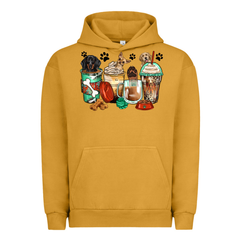 Dog Coffee Cups Urban Hoodie by Zillion Design Studio | Teevron