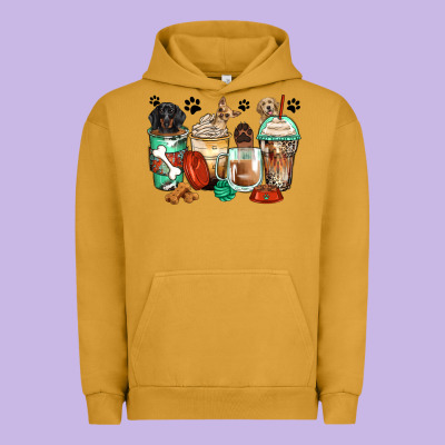 Dog Coffee Cups Urban Hoodie Designed By Zillion Design Studio