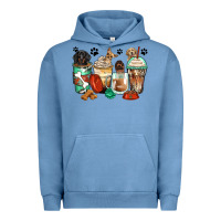 Pigment Pebble Blue dog coffee cups Urban Hoodie - Zillion Design Studio