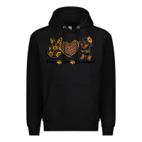 Black peace love dachshund Premium Hoodie - RanaPortraitStore