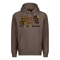 Coffee peace love dachshund Premium Hoodie - RanaPortraitStore
