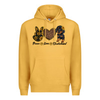 Mustard peace love dachshund Premium Hoodie - RanaPortraitStore