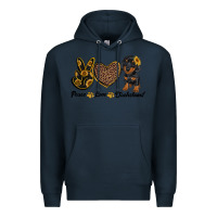Navy peace love dachshund Premium Hoodie - RanaPortraitStore