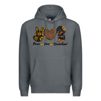 Rock peace love dachshund Premium Hoodie - RanaPortraitStore