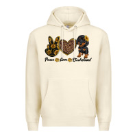 Sandshell peace love dachshund Premium Hoodie - RanaPortraitStore