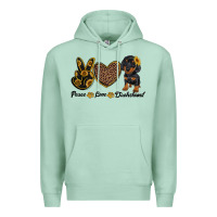 Seafoam peace love dachshund Premium Hoodie - RanaPortraitStore