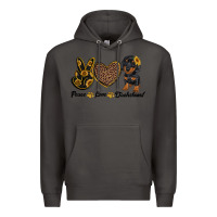 Smoke peace love dachshund Premium Hoodie - RanaPortraitStore