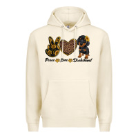 Tofu peace love dachshund Premium Hoodie - RanaPortraitStore