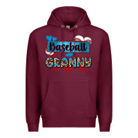 Burgundy baseball granny with leopard Premium Hoodie - Zillion Design Studio